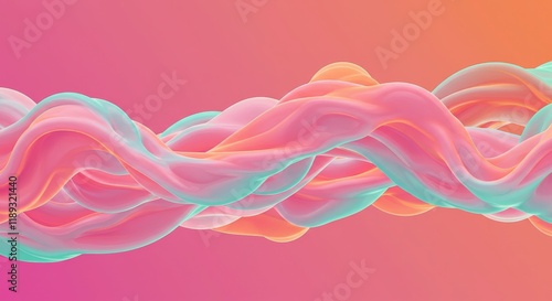 Abstract Pastel Swirls:  A mesmerizing stream of pastel pink, orange, and mint green swirls creates a dynamic and visually captivating abstract artwork, perfect for backgrounds or design elements. 