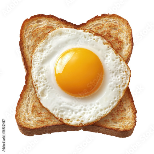 A Perfectly Fried Egg on Toasted Bread: A Delicious Breakfast Image photo