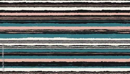 Abstract Horizontal Striped Pattern Design Featuring Teal Pink And Black