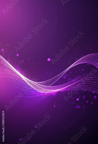 Abstract Purple Wave Background Design With Glowing Lines