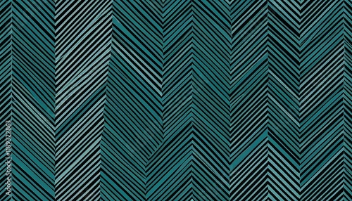Abstract Teal and Black Chevron Pattern Design