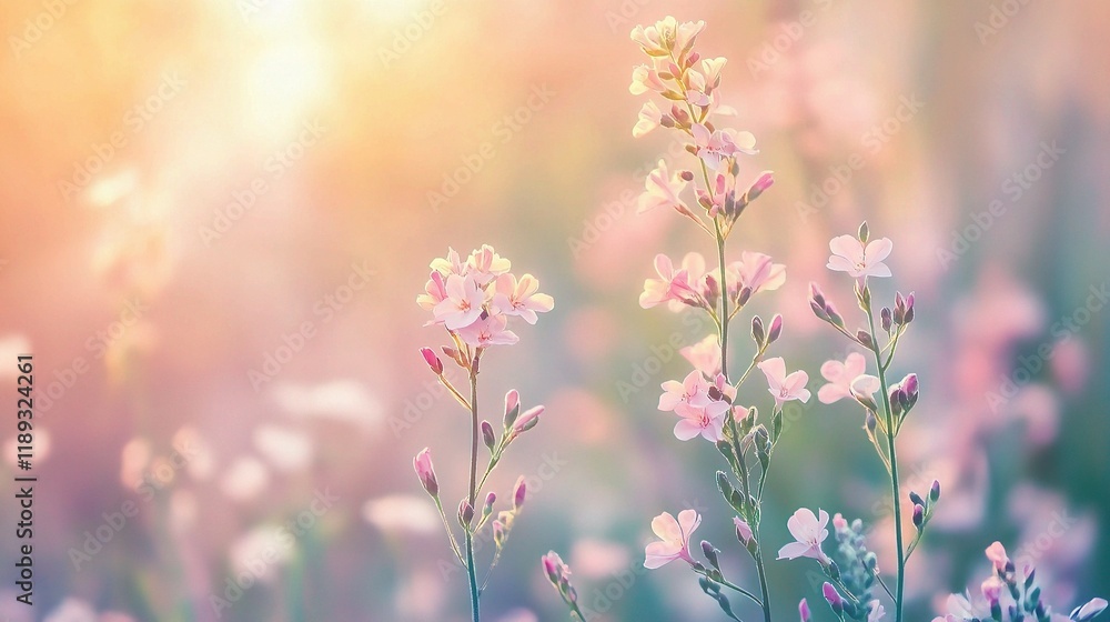 Delicate Pastel Flower Background with Soft Hues and Gentle Lines Delicate Pastel Flower Background with Soft Hues and Gentle Lines