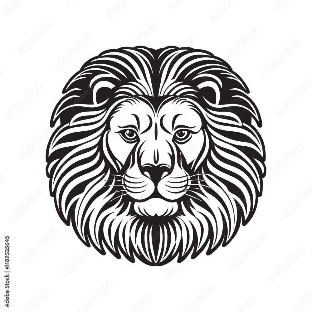 Lion illustration Art with black and white templates Lion illustration Art with black and white templates