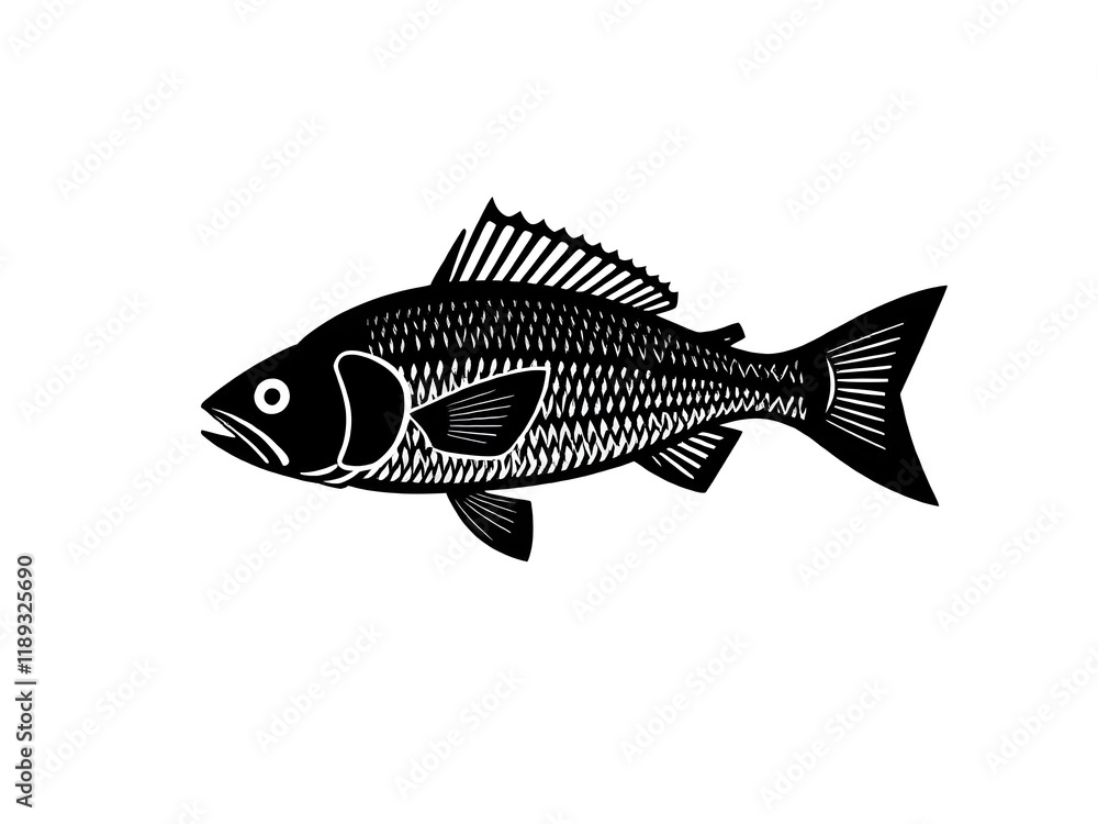 Fototapeta premium Fish silhouette vector style 