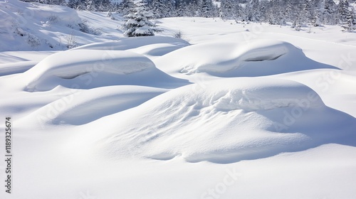 Stunning Snowdrifts Winter Landscape in Mountain