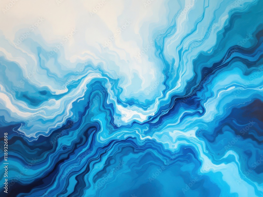 Obraz premium Abstract Blue Waves: Fluid Art Texture Background
