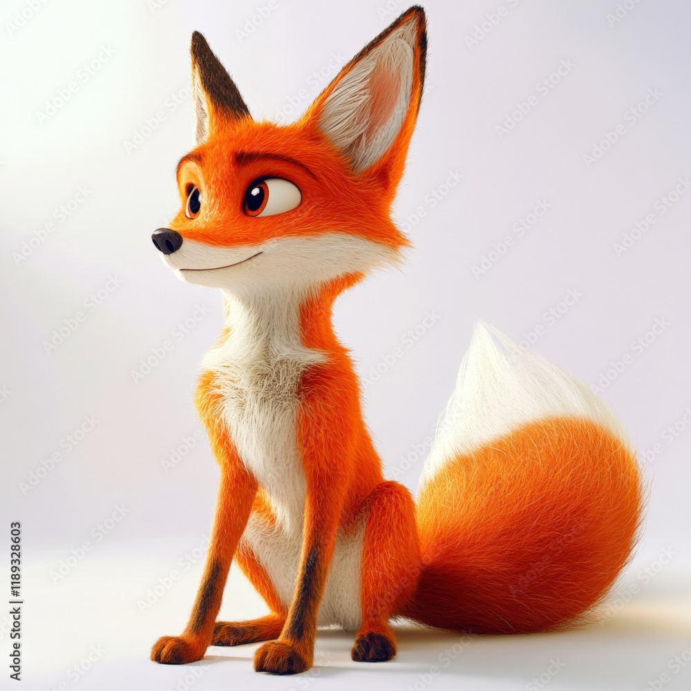 Obraz premium illustration of a red fox sitting