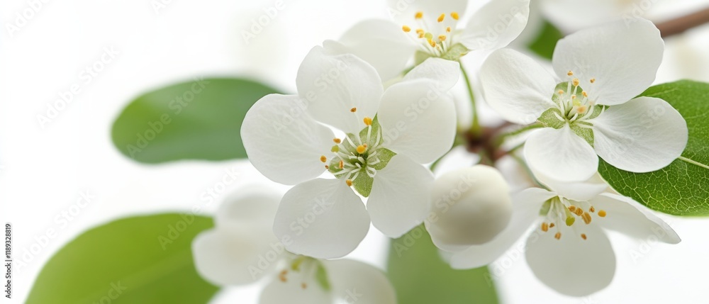 Obraz premium close up of white flowers on a branch