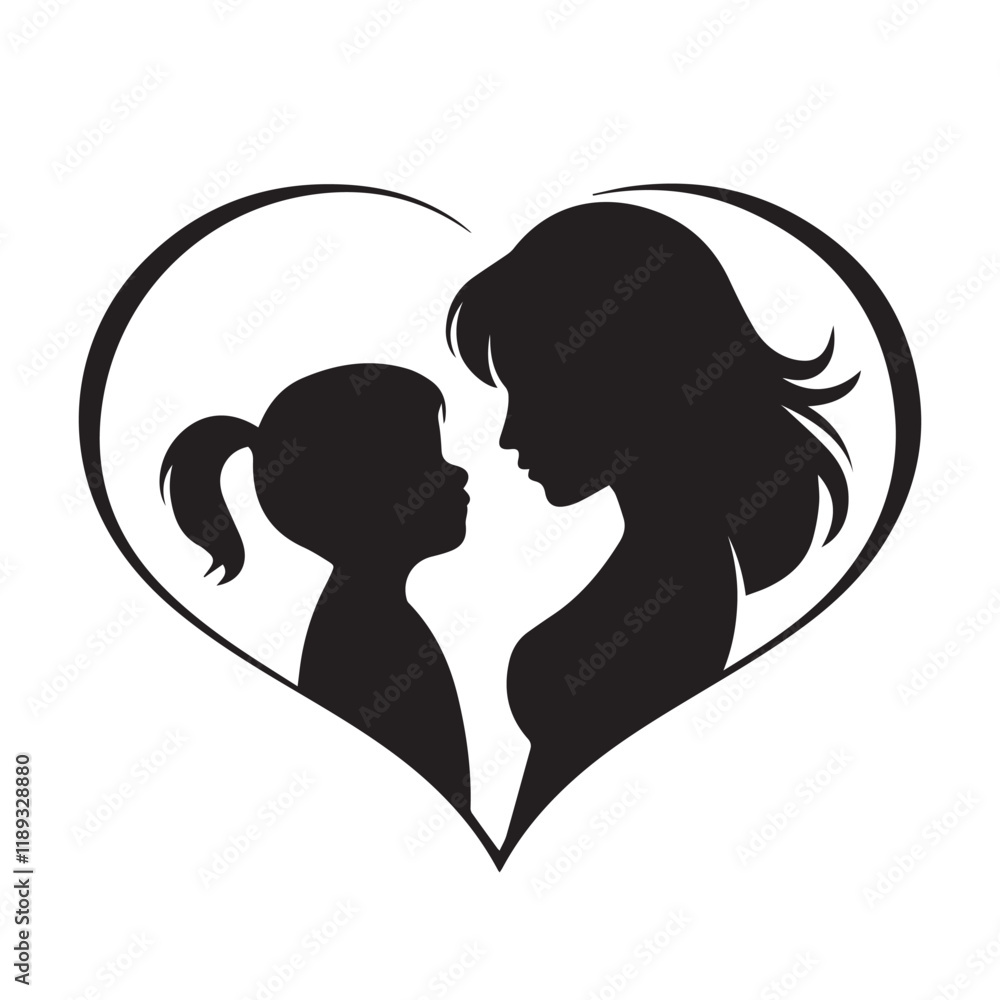 Mothers day vector silhouette Mothers day vector silhouette