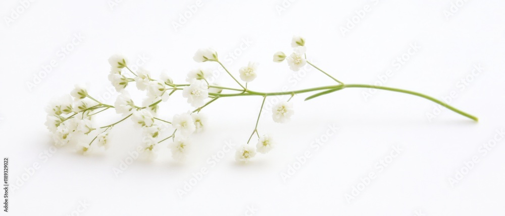 A sprig of delicate white baby's breath flowers A sprig of delicate white baby's breath flowers