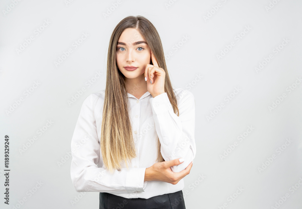 Closeup of Proud Gorgeous young Business Woman Closeup of Proud Gorgeous young Business Woman