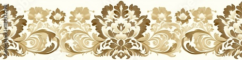 Elegant damask pattern in shades of brown and beige.  A luxurious floral design perfect for wallpaper, fabric, or home decor.