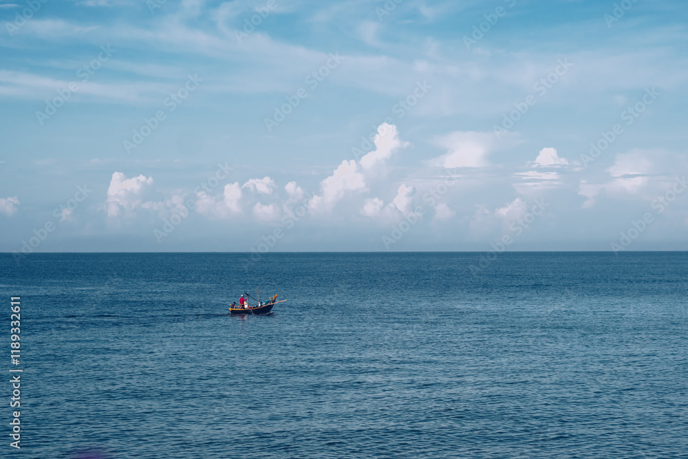 Amazing Seascape view. Magic energy of beautiful happy clouds. Vietnam tropical calm sea Amazing Seascape view. Magic energy of beautiful happy clouds. Vietnam tropical calm sea