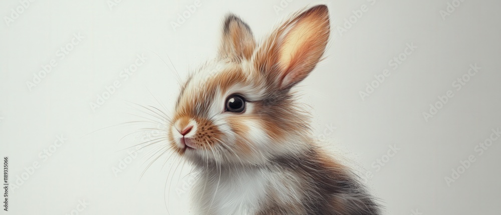 Close up of a brown and white rabbit Close up of a brown and white rabbit