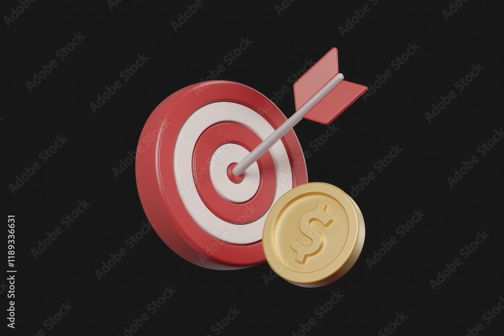 An arrow hits the bullseye of a target, symbolizing financial success and achieving goals. An arrow hits the bullseye of a target, symbolizing financial success and achieving goals.