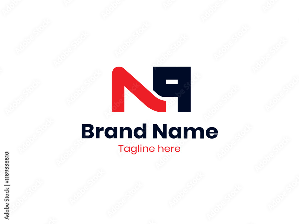 Fototapeta premium Creative NP logo design. Vector NP logo template with red and black color.