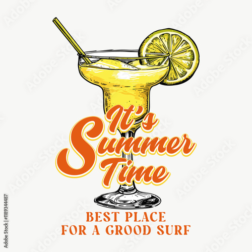 summer Cocktalsi Club Vintage Summer Cocktail T-shirt Design, Cocktails retro poster vector, Party poster design. Drinks, Cocktails, Typography. Vintage pencil sketch. Engraving style. Labels