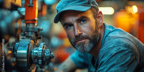 machinist operating a lathe photo