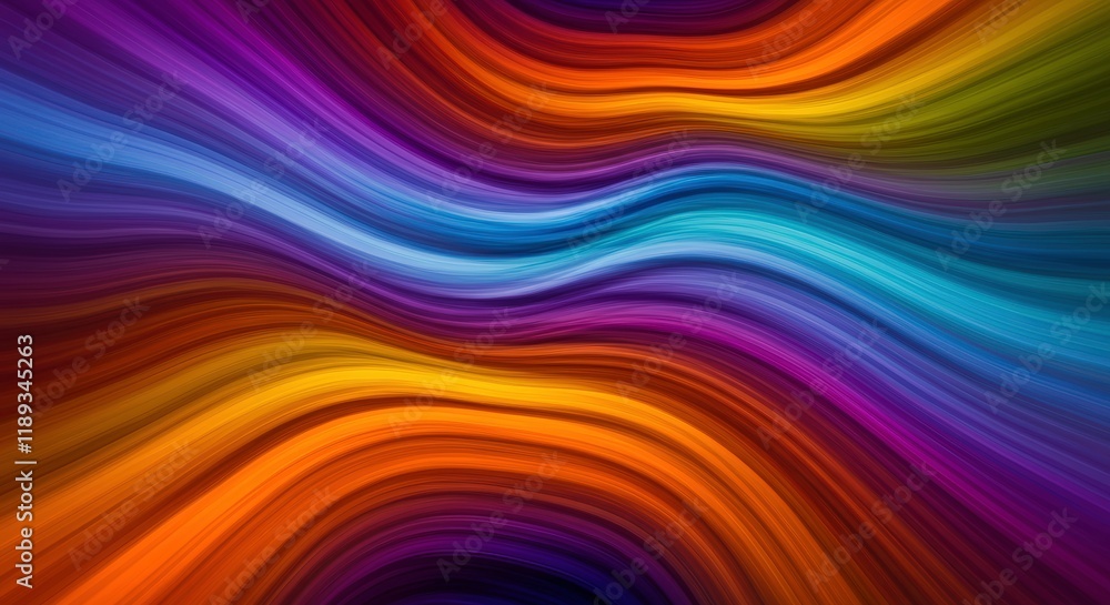Obraz premium Rainbow Wave Abstract: A vibrant and dynamic abstract artwork featuring swirling waves of rainbow colors, creating a mesmerizing and energetic visual experience.