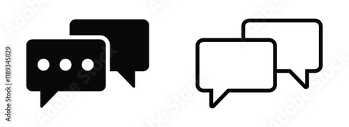 chatting icon set. messaging icon set. speech bubble sign. online chat icon. chat and speech bubble sign and symbol for app, ui and website. vector illustration on transparent background.