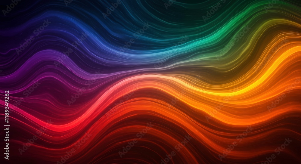Rainbow Waves Abstract: Vibrant, flowing lines of rainbow hues create a dynamic and energetic abstract art piece, perfect for adding a touch of color and movement to any design. Rainbow Waves Abstract: Vibrant, flowing lines of rainbow hues create a dynamic and energetic abstract art piece, perfect for adding a touch of color and movement to any design.