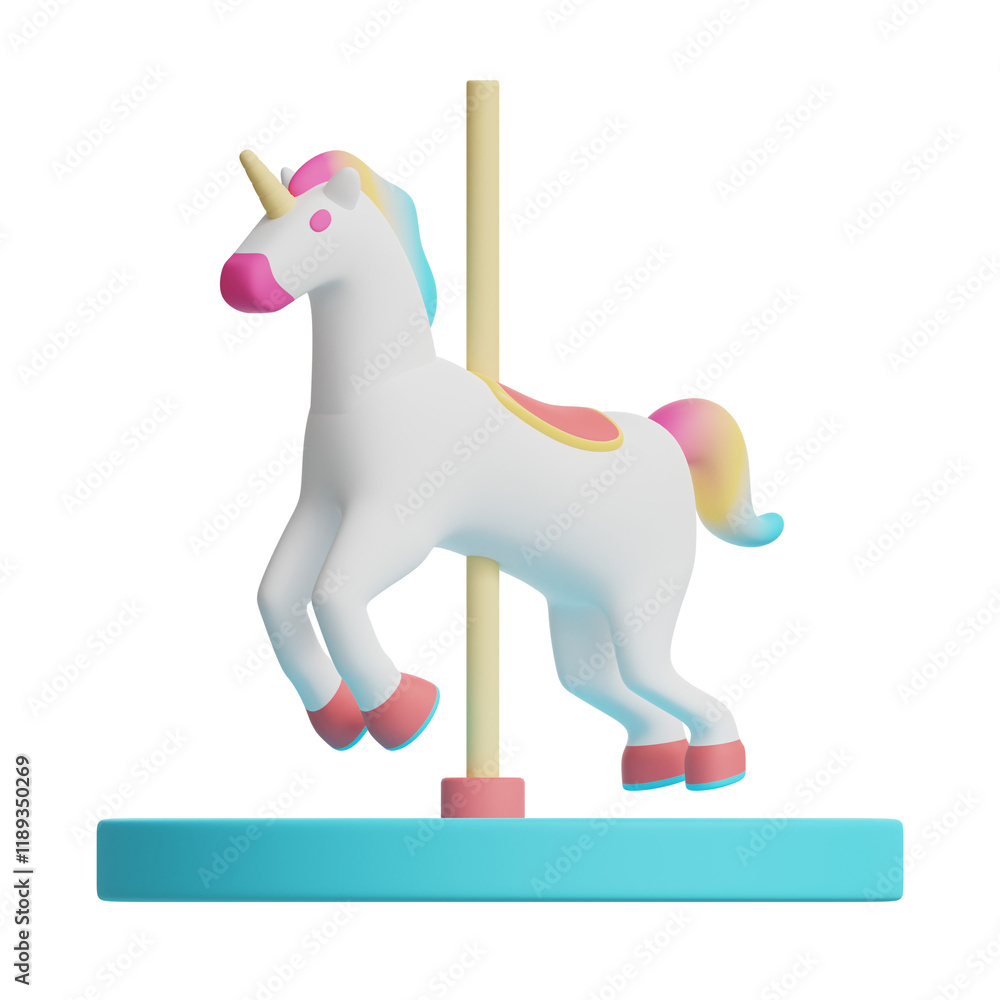 3d carousel horse circus icon 3d carousel horse circus icon