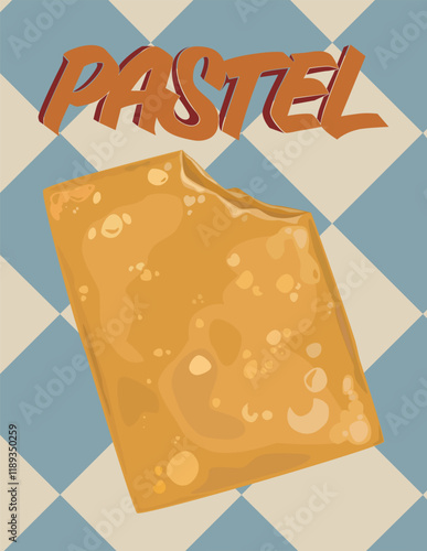 Brazilian fried snack. Pastel illustration. 