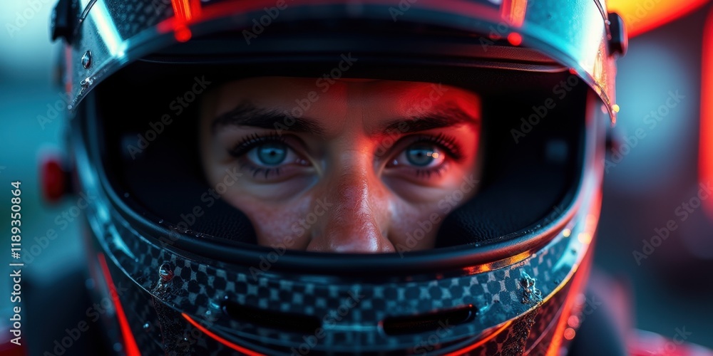 Close-up of a race car driver in a helmet, showcasing intense focus and determination, perfect for motorsport-themed projects. Close-up of a race car driver in a helmet, showcasing intense focus and determination, perfect for motorsport-themed projects.