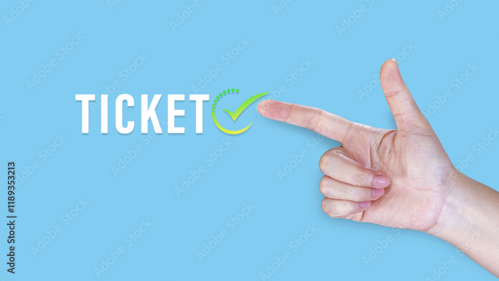 Ticket concept, Using holding with button Ticket word, Business, Technology, internet and networking concept businessman pressing online booking button on virtual screens. Ticket concept, Using holding with button Ticket word, Business, Technology, internet and networking concept businessman pressing online booking button on virtual screens.
