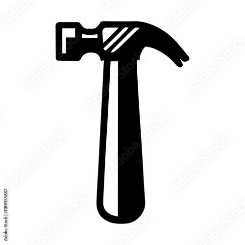Simple Vector Icon of a Hammer – Logo Design Illustration
