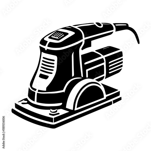 Simple Vector Icon of a Electric sander – Logo Design Illustration