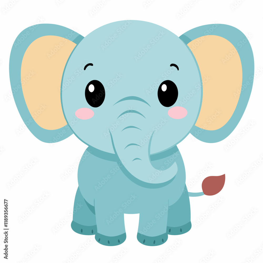 Fototapeta premium baby elephant cartoon