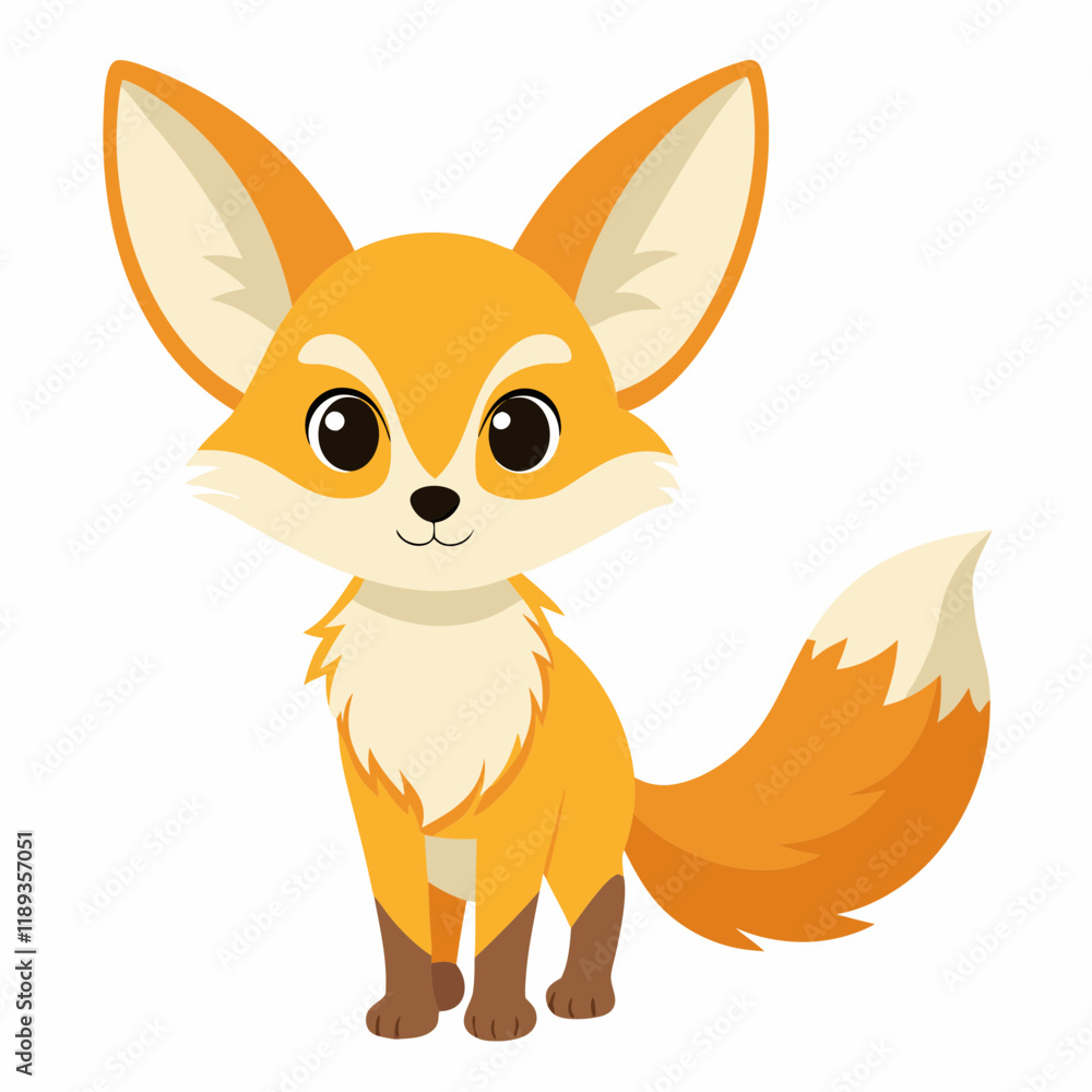 Fototapeta premium fox cartoon isolated on white