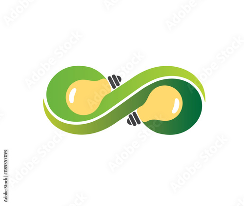 Creative Endless Lamp Bulb Logo Vector Symbol Icon