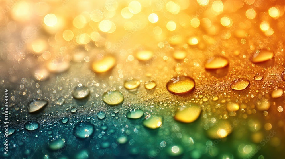 Vibrant Water Droplets on Colorful Gradient Background Vibrant Water Droplets on Colorful Gradient Background