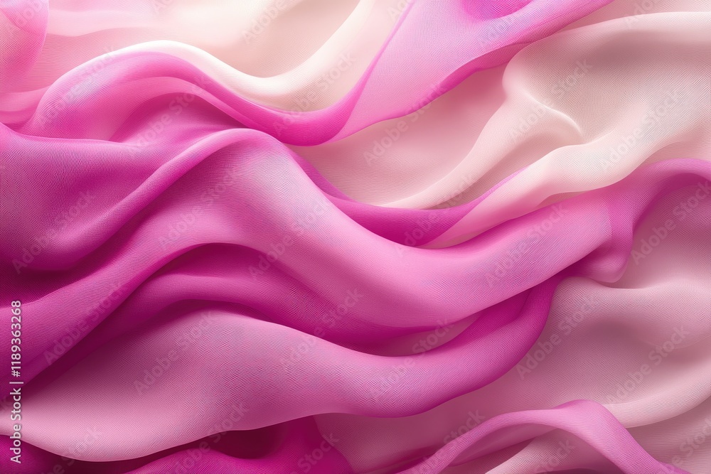 Fototapeta premium Delicate Pink and White Fabric Waves Creating Elegant Abstract Background