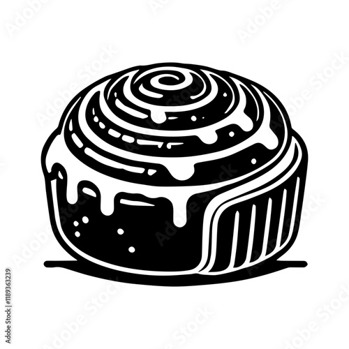 Simple Vector Icon of a Danish cinnamon rolls – Logo Design Illustration