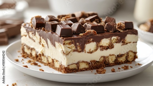 Wallpaper Mural Chocolate Ice Cream Cake Delight - Creamy ice cream, crunchy cookies, rich chocolate, delightful dessert, sweet treat. Torontodigital.ca