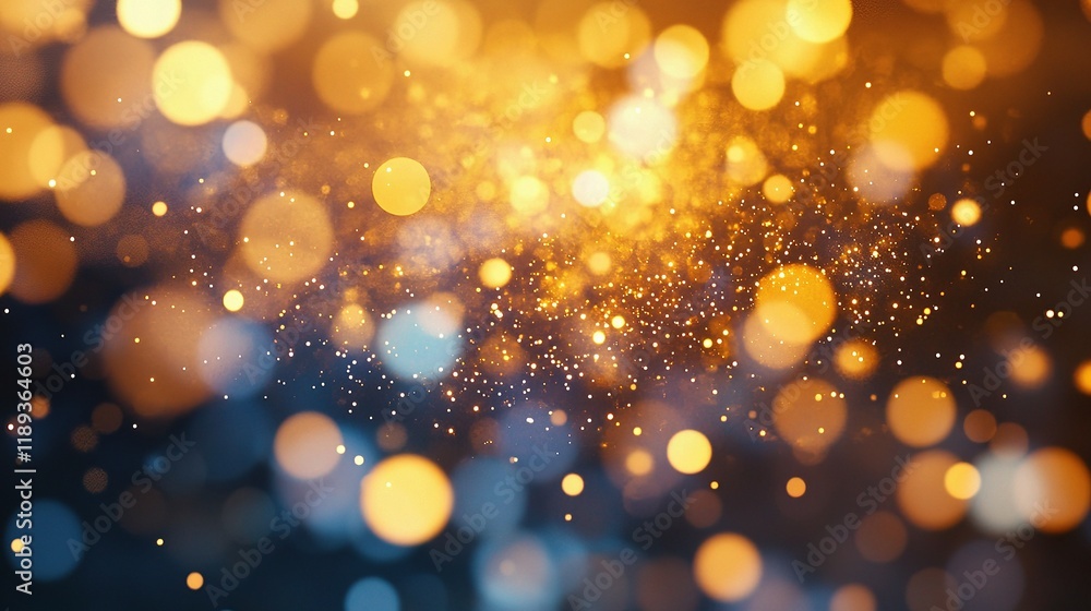 Abstract Blurred Light Bokeh in Open Space with Golden Hues Abstract Blurred Light Bokeh in Open Space with Golden Hues