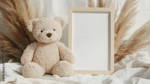 Cute teddy bear toy with a love postcard,  Valentine’s Day card. Birthday wedding mother's day wallpaper background