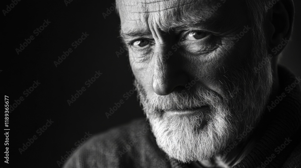 Obraz premium close up of a man with gray hair and beard