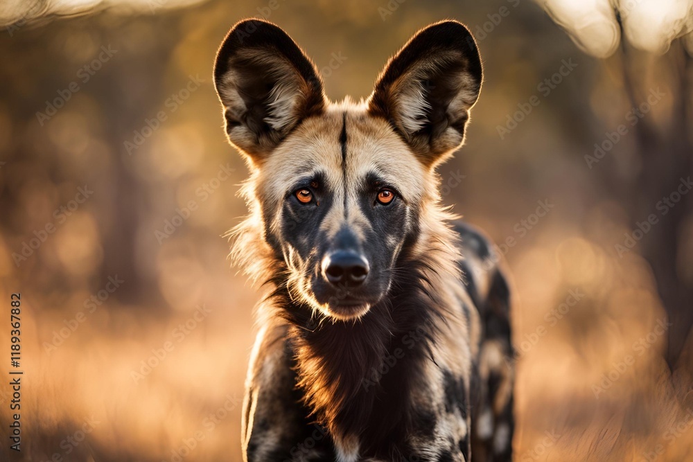 Close up of a wild dog looking at camera Close up of a wild dog looking at camera