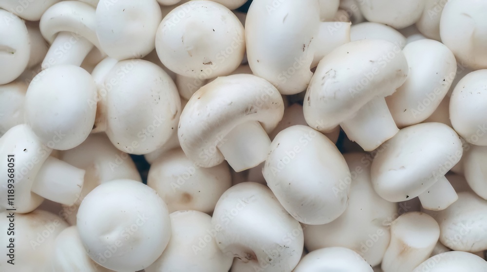 Close-up of fresh white button mushrooms. Close-up of fresh white button mushrooms.