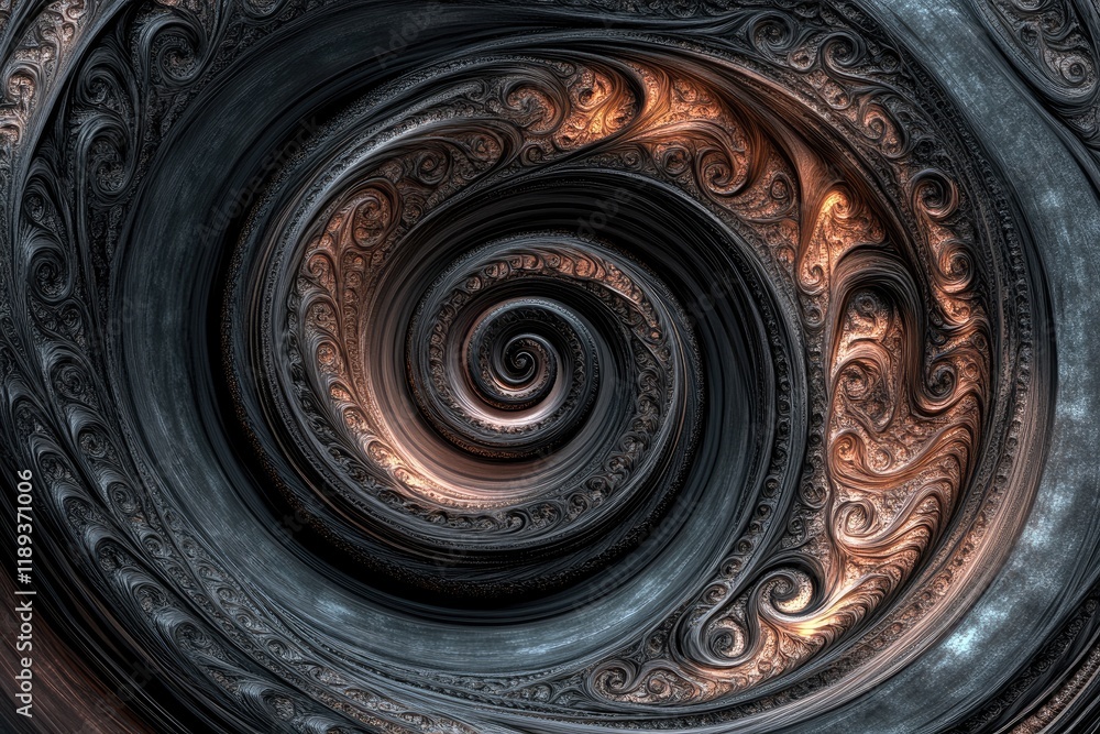 Fototapeta premium Intricate Spiral Pattern with Ornate Details - Abstract Art for Decorative Use