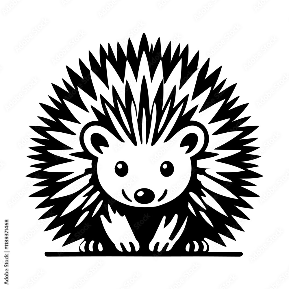Simple Vector Icon of a Hedgehog – Logo Design Illustration Simple Vector Icon of a Hedgehog – Logo Design Illustration