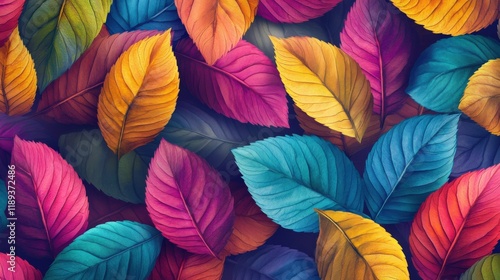 Wallpaper Mural colorful autumn leaves background pattern Torontodigital.ca