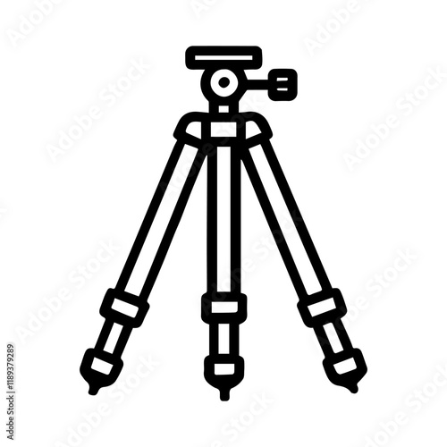 Simple Vector Icon of a Tripod – Logo Design Illustration
