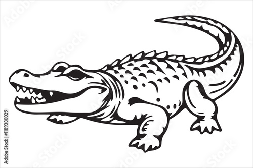 Crocodile character Silhouette