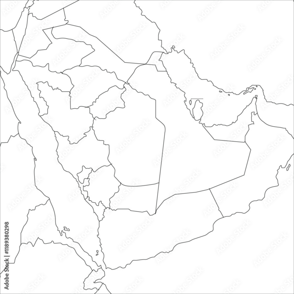 Fototapeta Outline Map of Saudi Arabia Vector Illustration