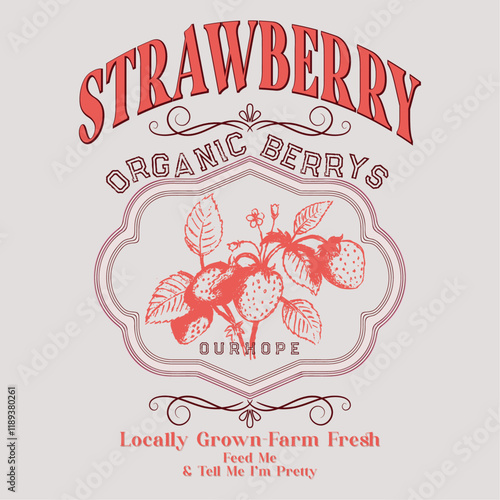Strawberry graphic, vintage hand drawn fruits print design, fruit print artwork, summer t-shirt design, women's t-shirt , tops, sweatshirt fruit print design